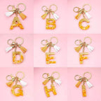 Golden Foil Orange Letter Keychain