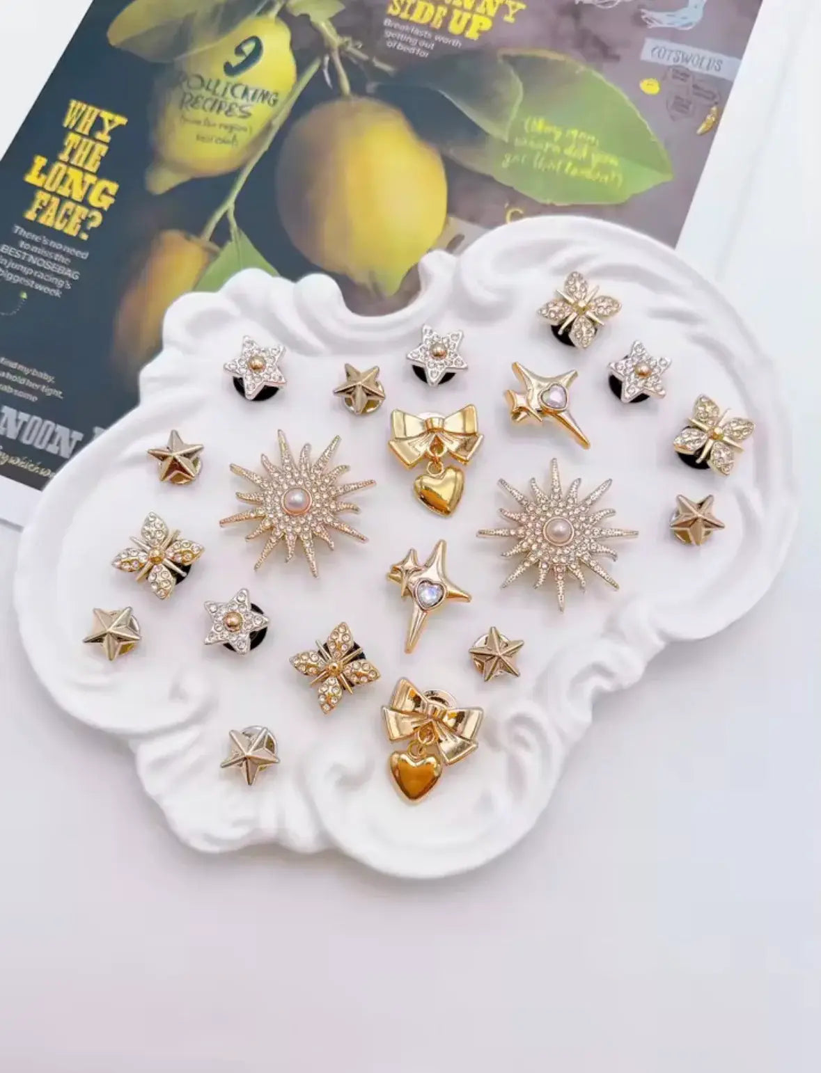 Golden Star Royalty Clog Charms Set
