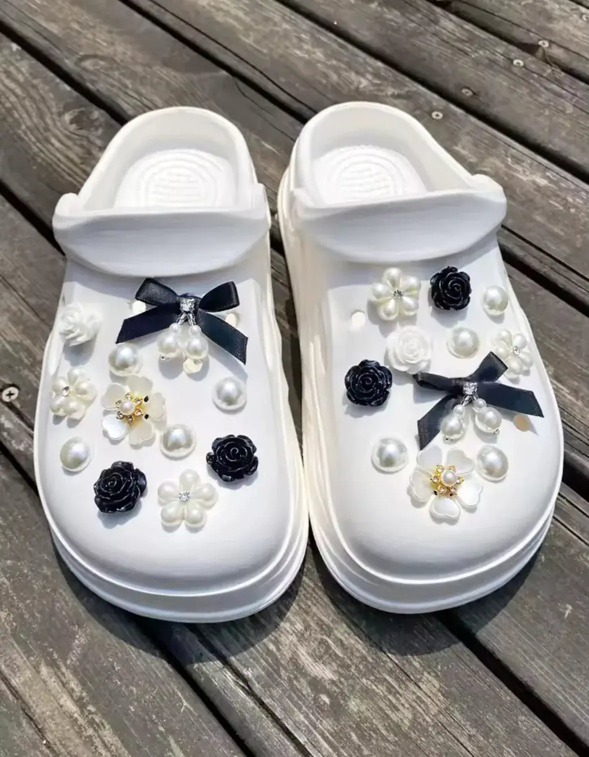 Gothic Rose Noir Clog Charms Set