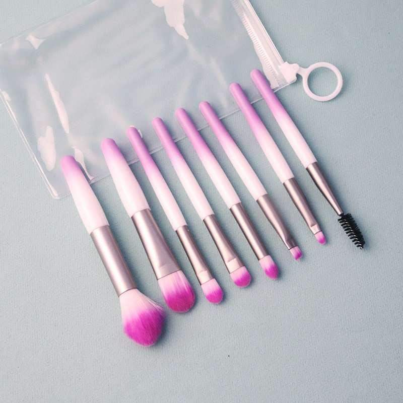 Gradient Ombré Mini Makeup Brush Set 8pc - Purple