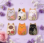 Happy Cats Enamel Pin Set 6pcs