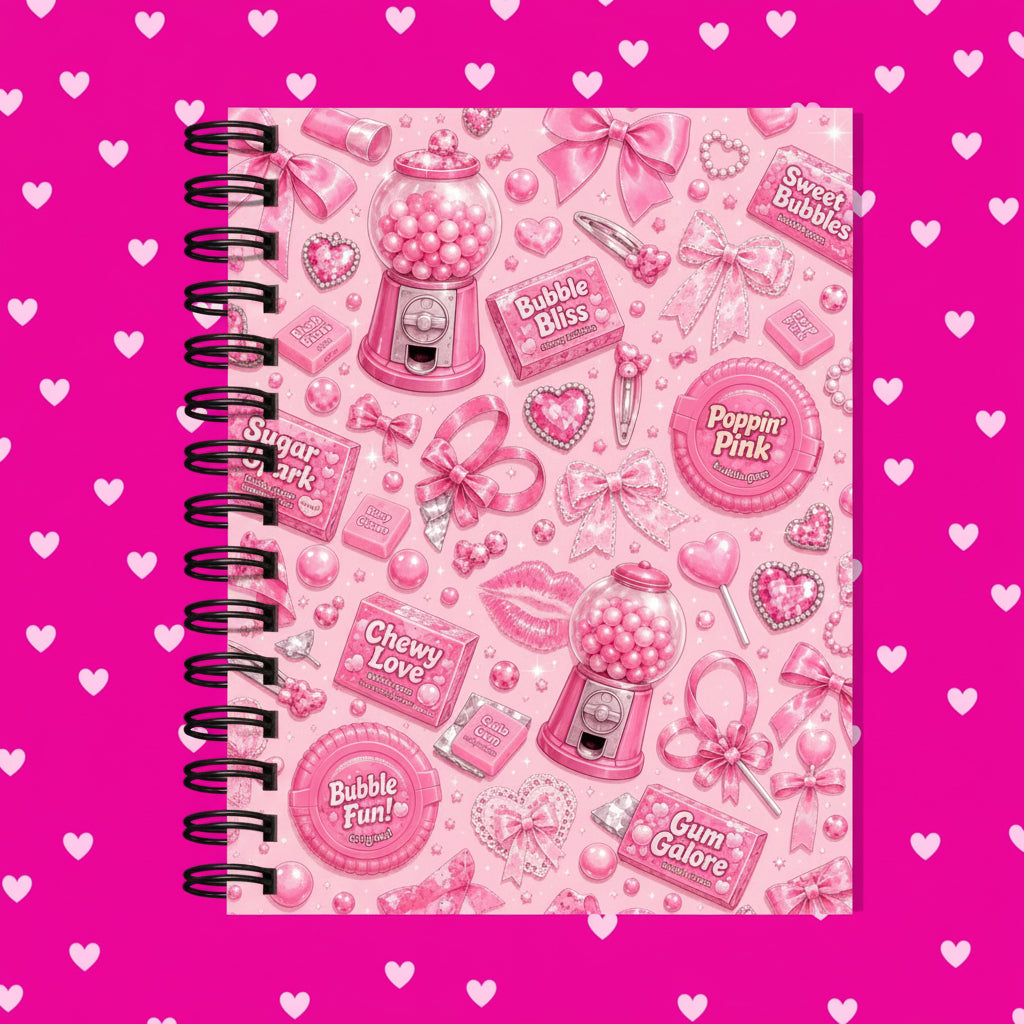 Hardcover Journaling Notebook - Series 2 - Pink Bubblegum / Dot