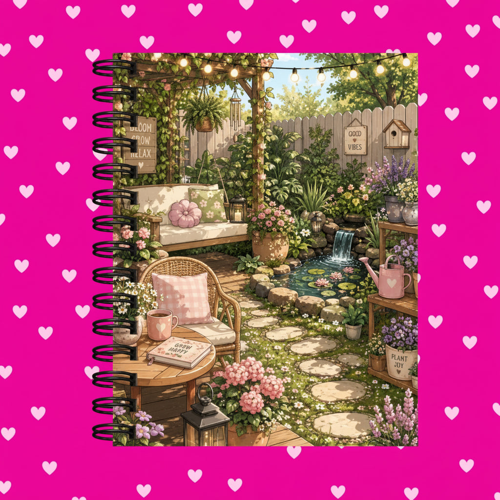 Hardcover Journaling Notebook - Series 5 - Garden Oasis / Dot