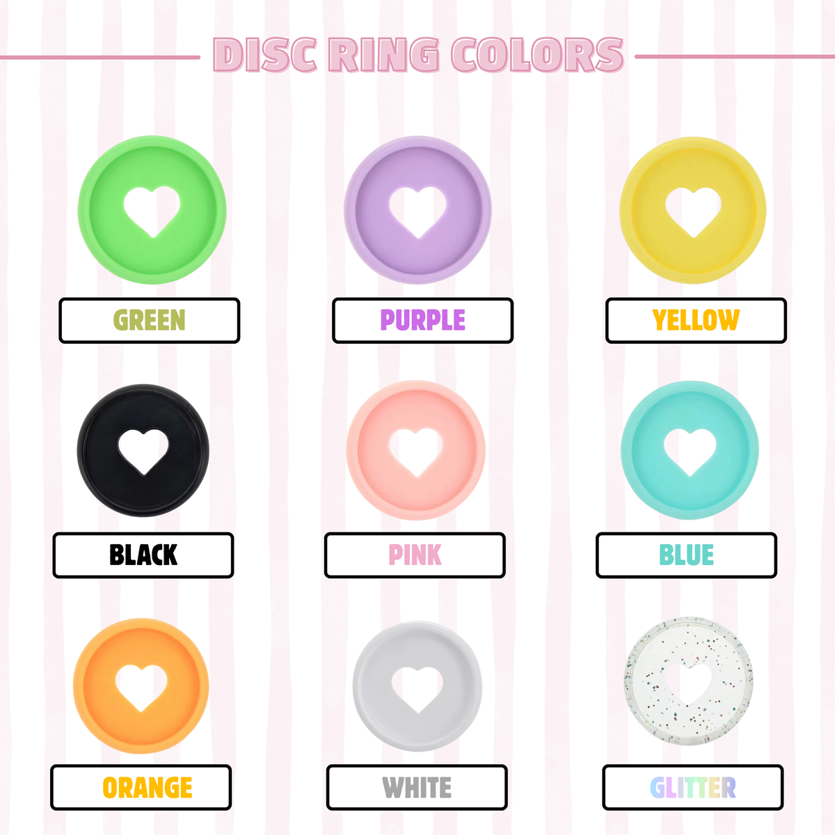 Heart Disc Rings Set - 11pcs