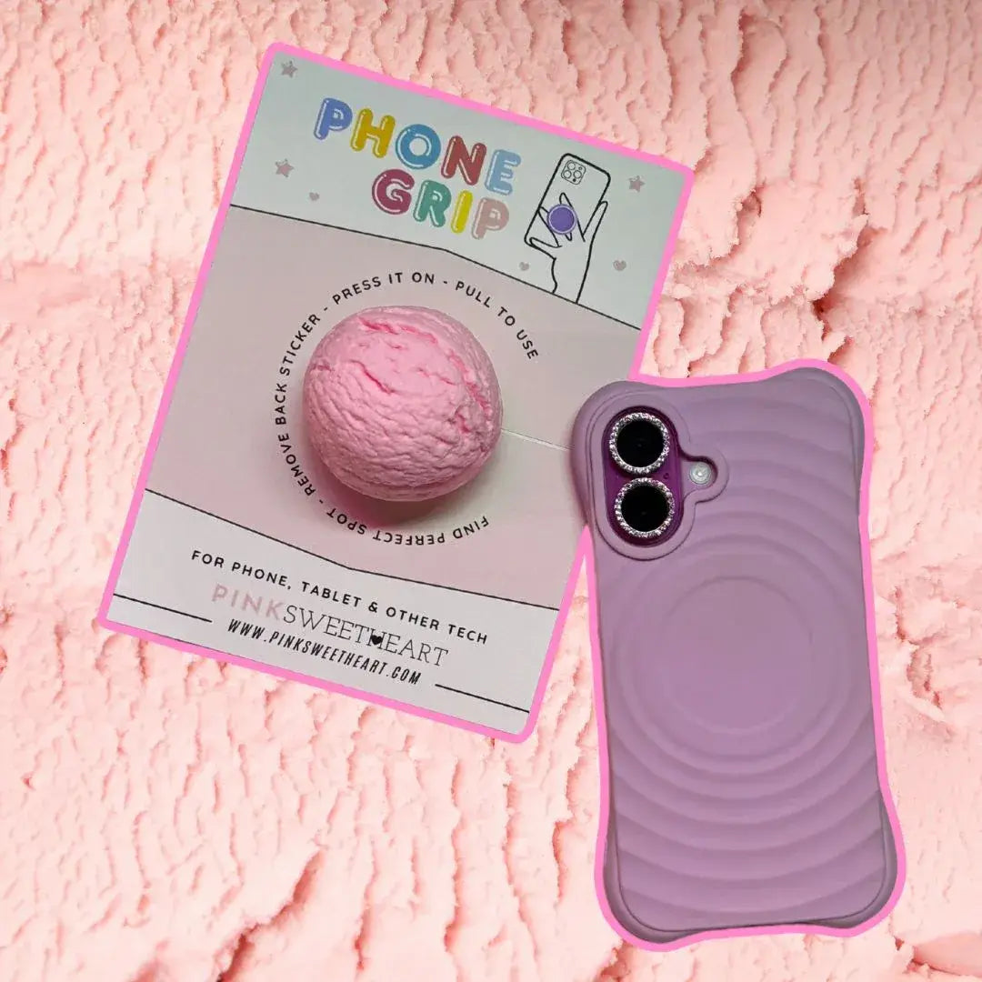 Ice Cream Scoop 3D Phone Grip - Strawberry