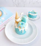 Blueberry Macaroon Ice Cream Mini Dessert Cake Candle