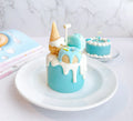 Blueberry Macaroon Ice Cream Mini Dessert Cake Candle - Pink Sweetheart