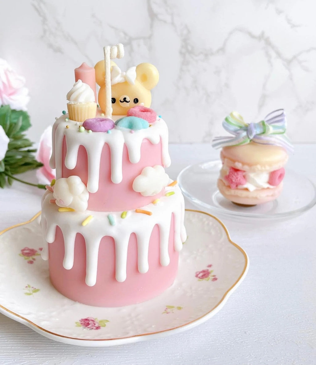 Strawberry Shortcake 2-Tier Pink Mini Dessert Candle