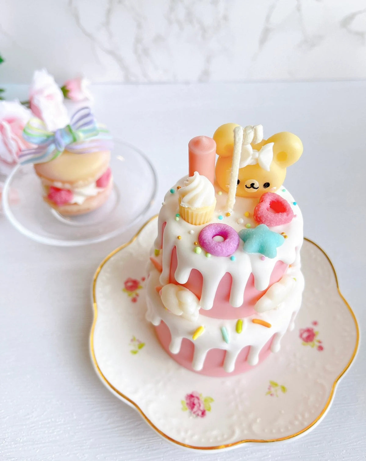Strawberry Shortcake 2-Tier Pink Mini Dessert Candle