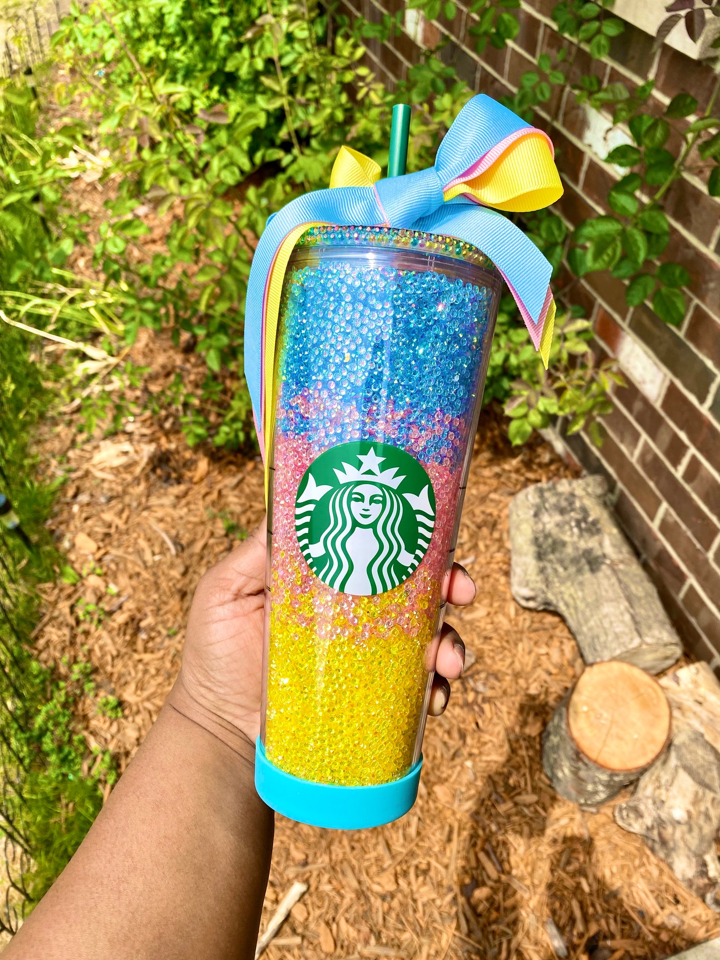 Snow Cone Starbucks Rhinestone Tumbler