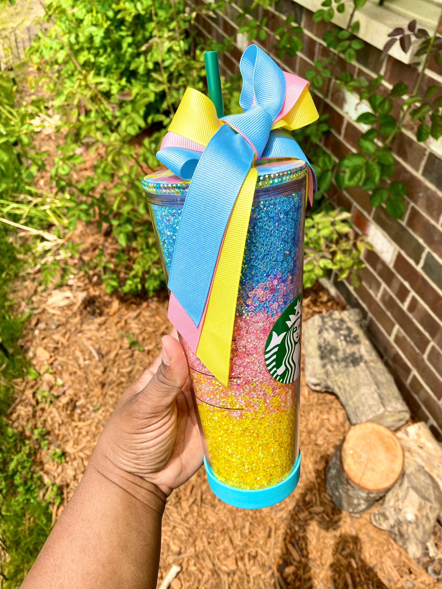 Snow Cone Starbucks Rhinestone Tumbler