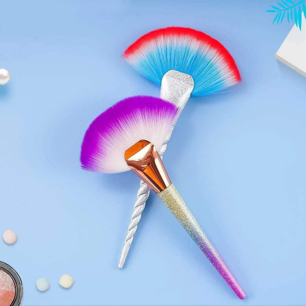 Jumbo Fan Shaped Rainbow Makeup Brush 1pc