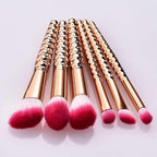 Kaleidoscopic Chiseled Makeup Brush Set - Gold/Pink
