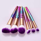 Kaleidoscopic Chiseled Makeup Brush Set - Rainbow/Purple
