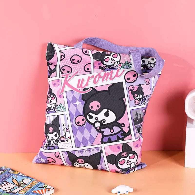 Kawaii Comic Book Canvas Tote Bag - Kuromi