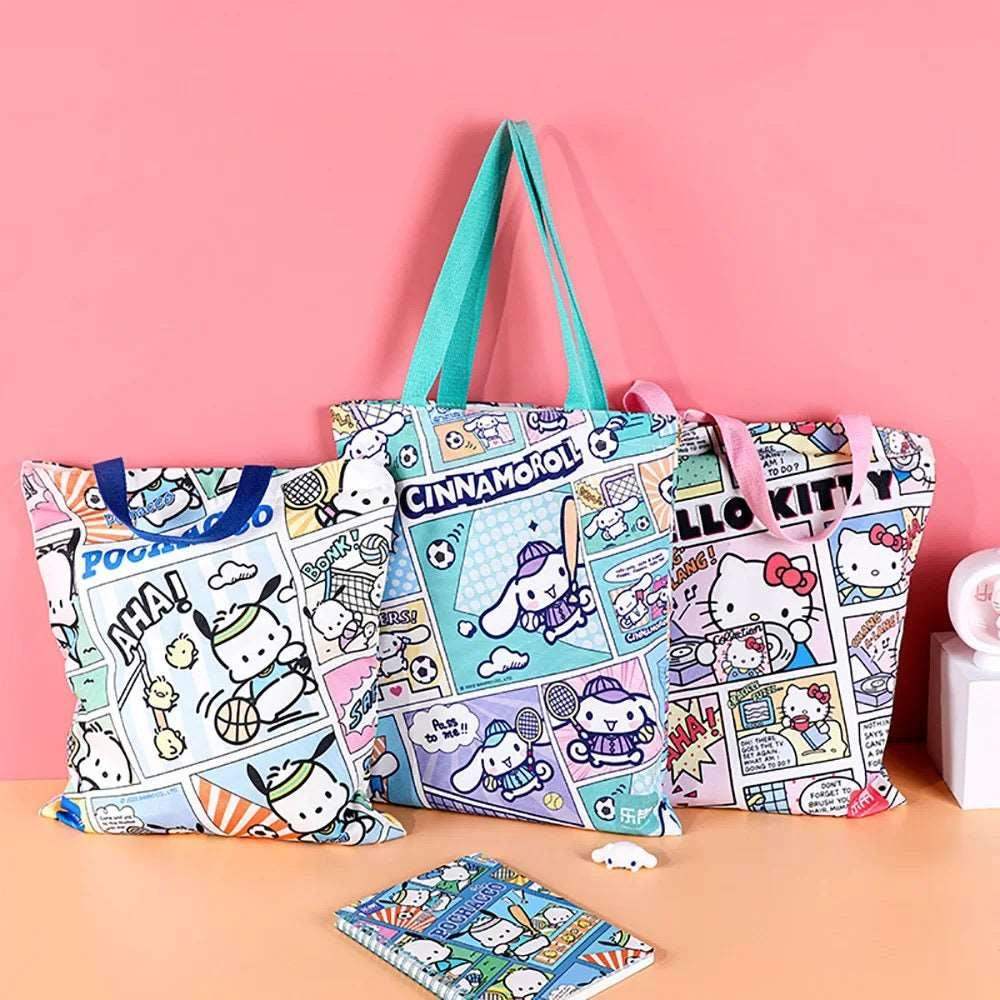Kawaii Comic Book Canvas Tote Bag