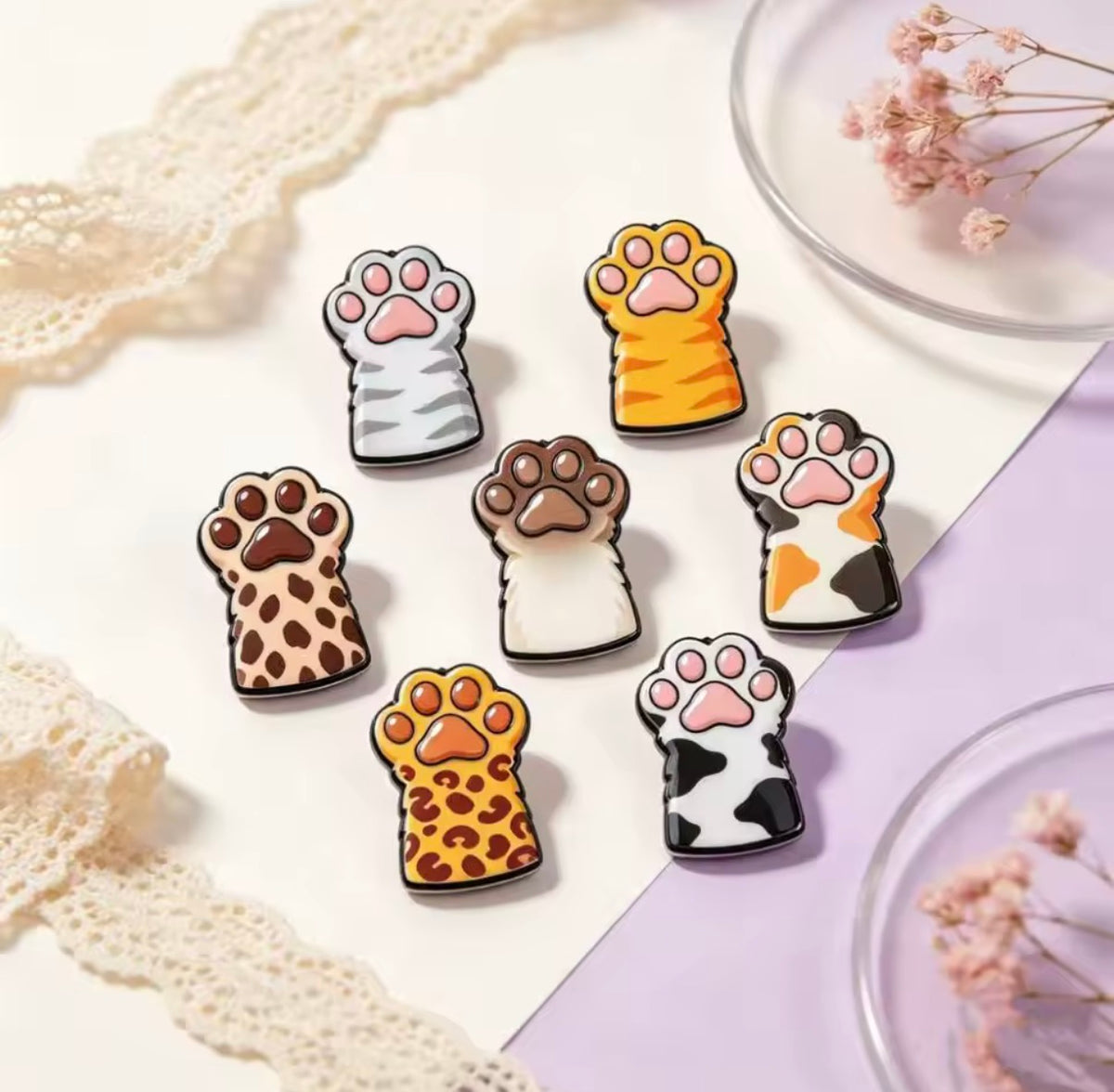 Kitty Paws Enamel Pin Set 7pcs