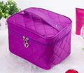 Large Plush Cosmetic Multifunction Zipper Cosmetic Bag - Electric Eggplant