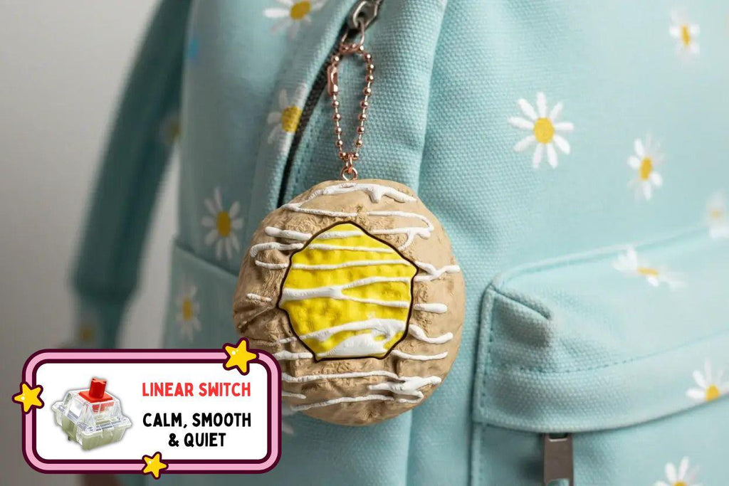 Lemon Thumbprint Cookie Clicker Fidget Keychain - Linear Red