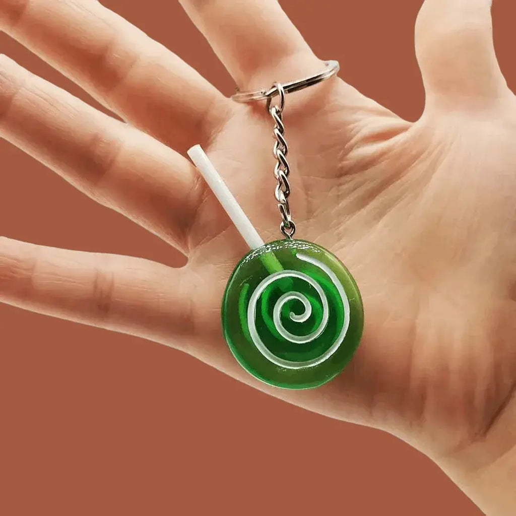 Lollipop Sucker Candy Keychain Charm - Green