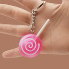 Lollipop Sucker Candy Keychain Charm - Pink