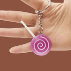 Lollipop Sucker Candy Keychain Charm - Purple