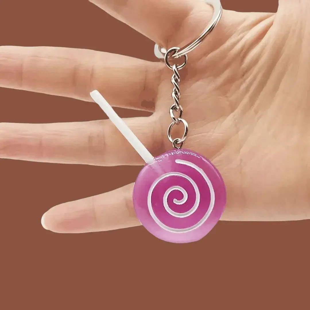 Lollipop Sucker Candy Keychain Charm - Purple