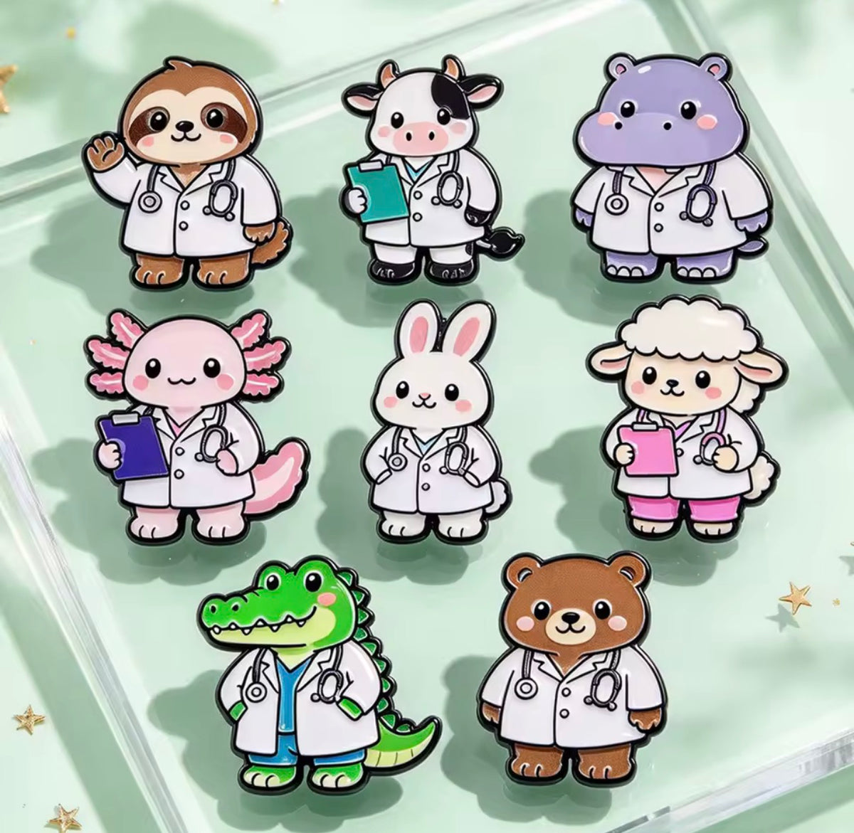 Medical Pets Enamel Pin Set 8pcs