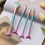 Metallic Mermaid Gradient Makeup Brush Set 4pc - Green