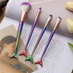 Metallic Mermaid Gradient Makeup Brush Set 4pc - Purple