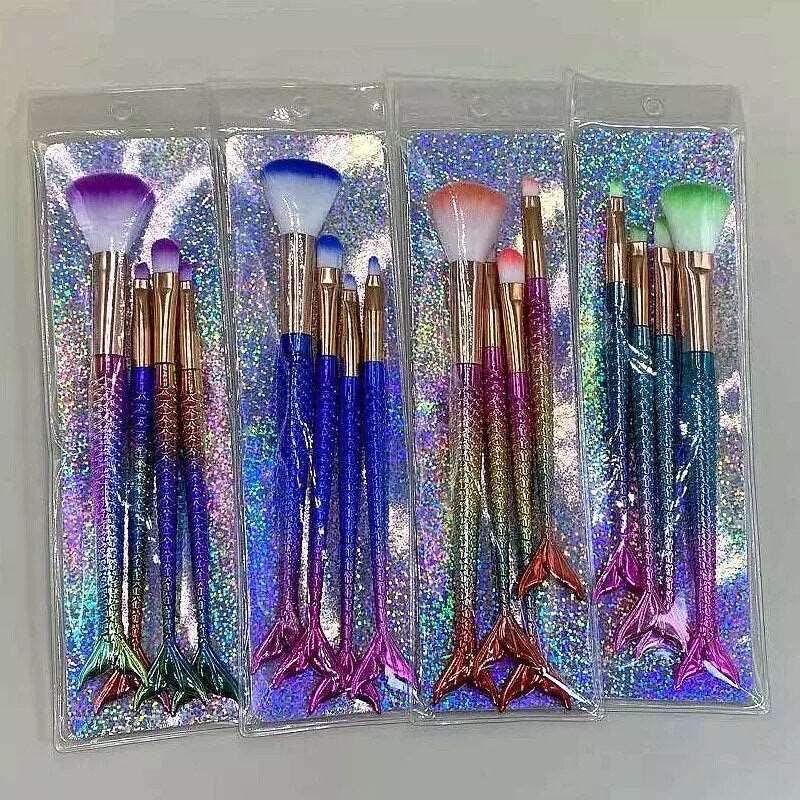 Metallic Mermaid Gradient Makeup Brush Set 4pc