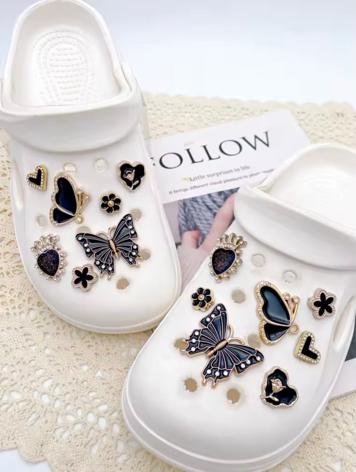 Midnight Butterfly Clog Charms Set