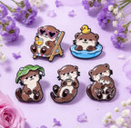 Otter Family Enamel Pin Set 5pcs
