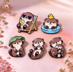 Otter Family Enamel Pin Set 5pcs