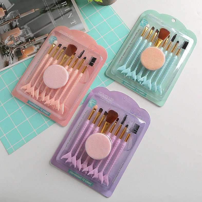 Pastel Mermaid Makeup Brush Set 8pc