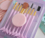 Pastel Mermaid Makeup Brush Set 8pc - Purple