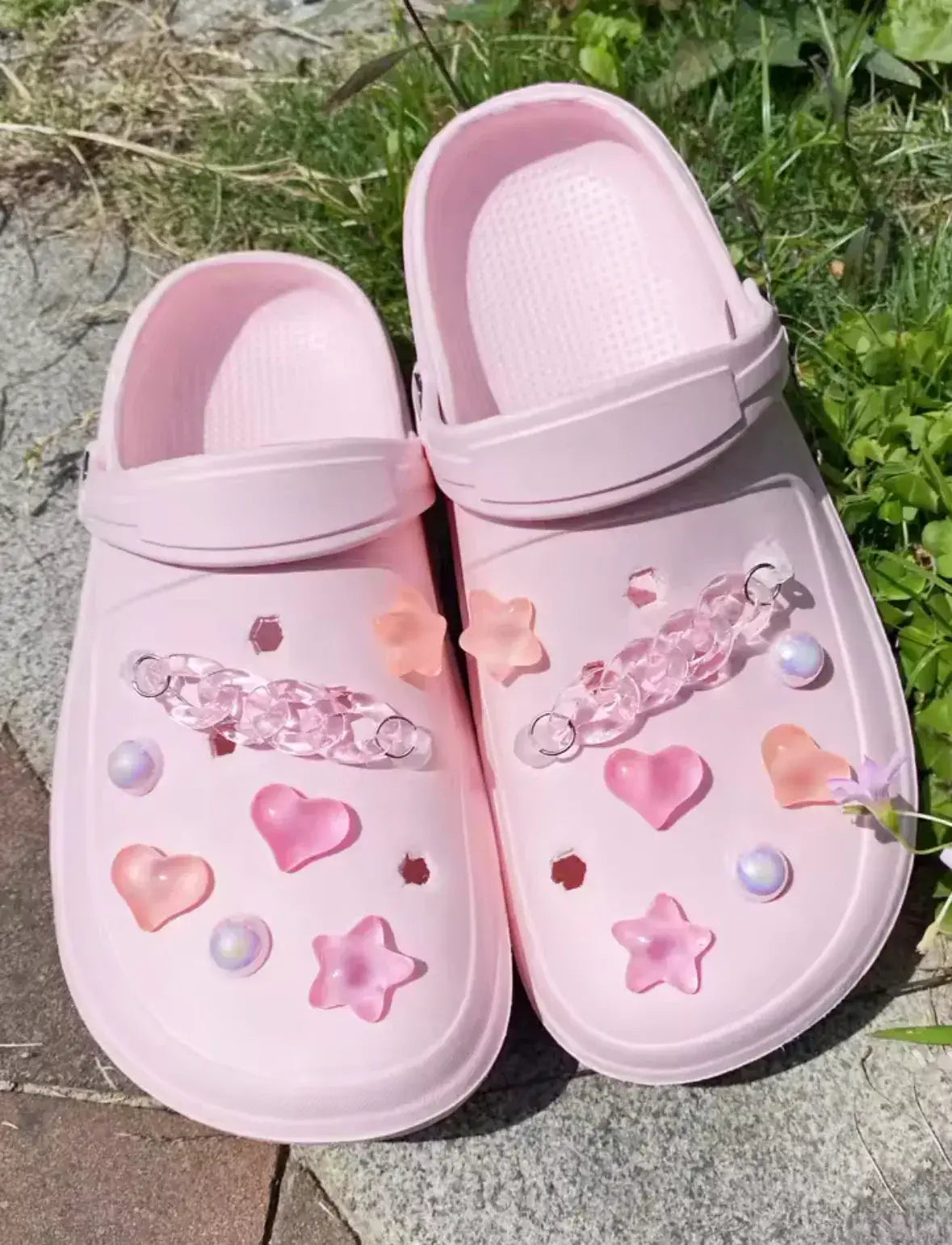 Peachy Pink Sorbet Clog Charms Set