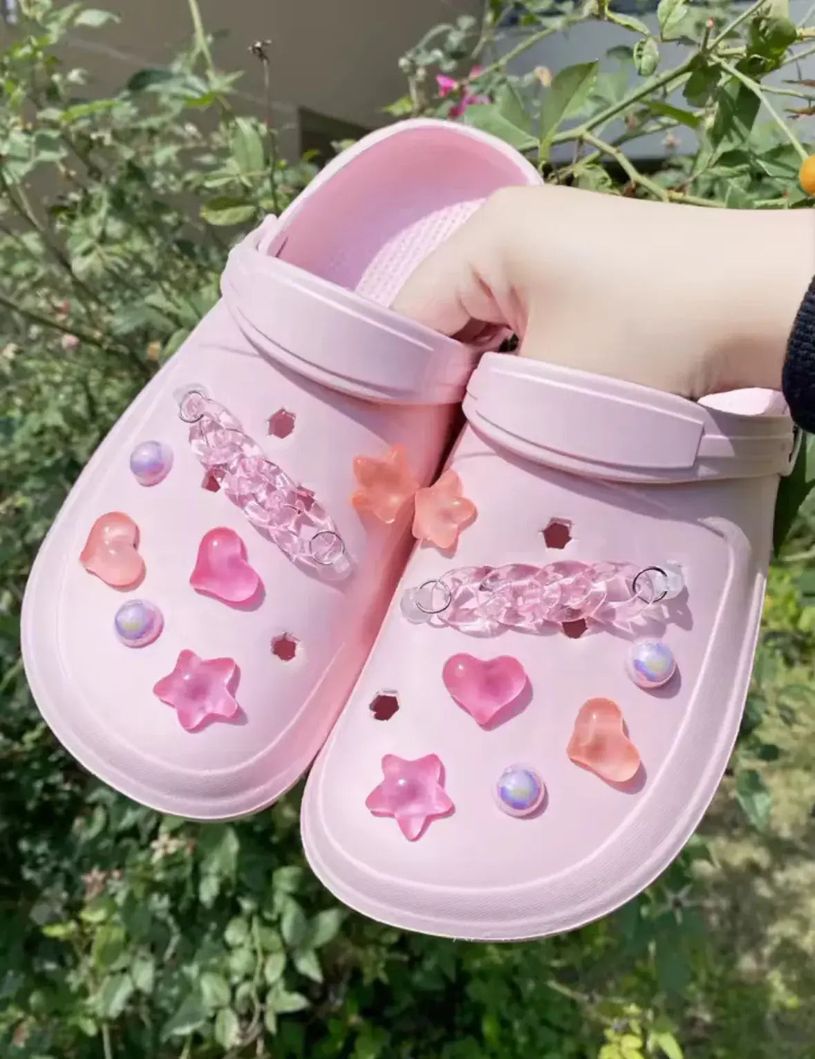 Peachy Pink Sorbet Clog Charms Set