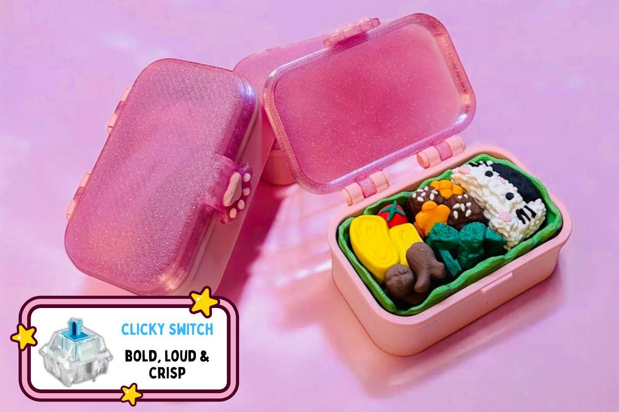 Pink Bento Lunch Box Clicker Fidget - Clicky Blueberry