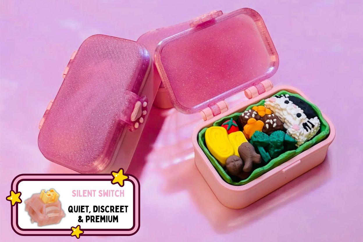 Pink Bento Lunch Box Clicker Fidget - Silent Peach