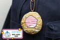 Pink Jelly Thumbprint Cookie Clicker Fidget Keychain - Clicky Blue