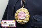 Pink Jelly Thumbprint Cookie Clicker Fidget Keychain - Tactile Brown