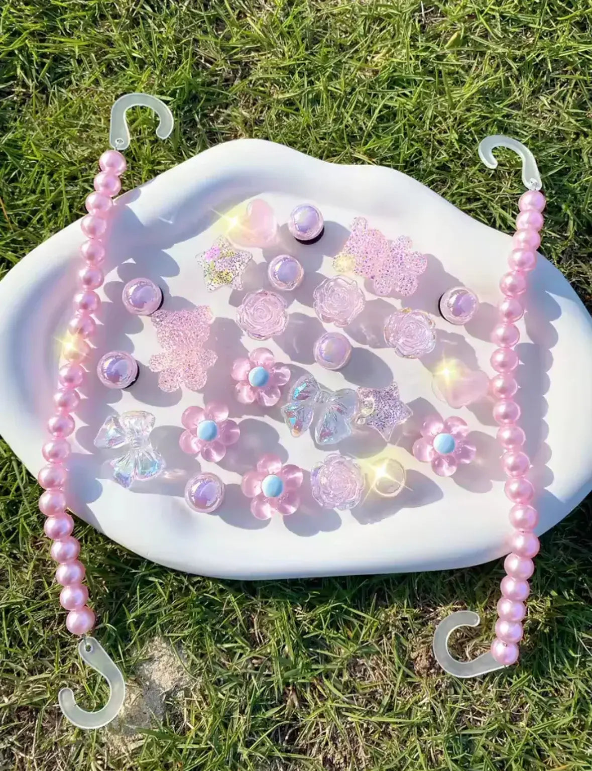 Pink Sakura Sugarplum Clog Charms Set