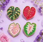 Plant Leaf Enamel Pin Set 4pcs