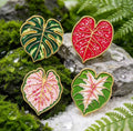 Plant Leaf Enamel Pin Set 4pcs