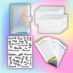 Platinum Frost Shimmer Holographic A6 Budget Binder