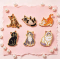 Playful Kitty Enamel Pin Set 6pc