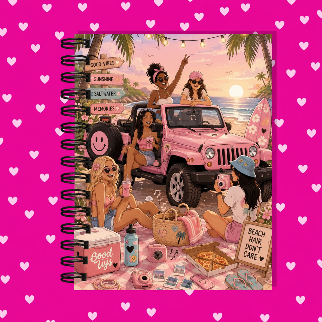Premium Journaling Notebook - 100 Sheets - Beach Besties / Dot