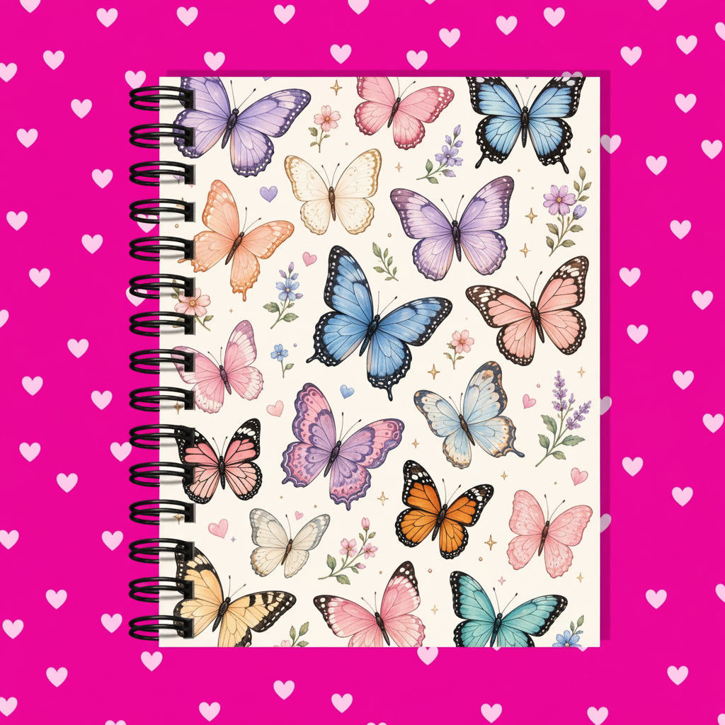 Premium Journaling Notebook - 100 Sheets - Blossom Butterflies / Dot