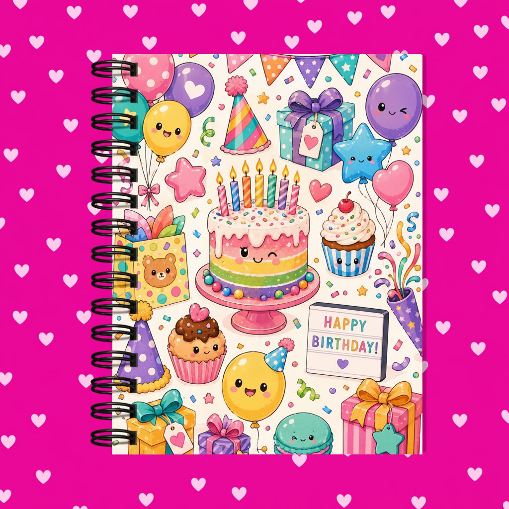 Premium Journaling Notebook - 100 Sheets - Bright Birthday / Dot
